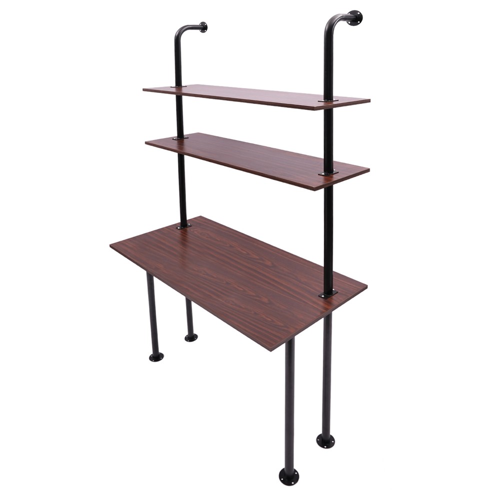 3 Tier Iron Wall Mounted Desk Wall Mount Computer Writing Table Wall Organizer