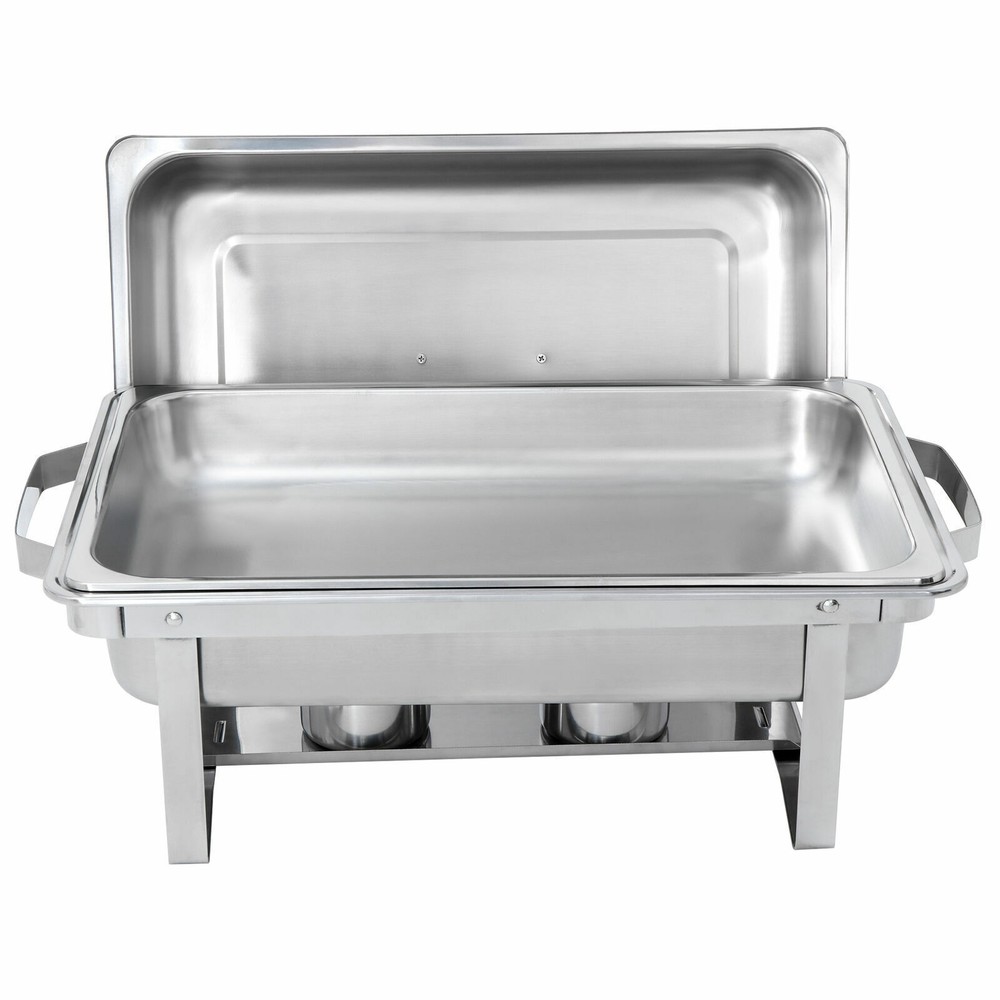 6 Pack 8QT Rectangular Chafing Dish Buffet Set Stainless Steel Full Size Chafer