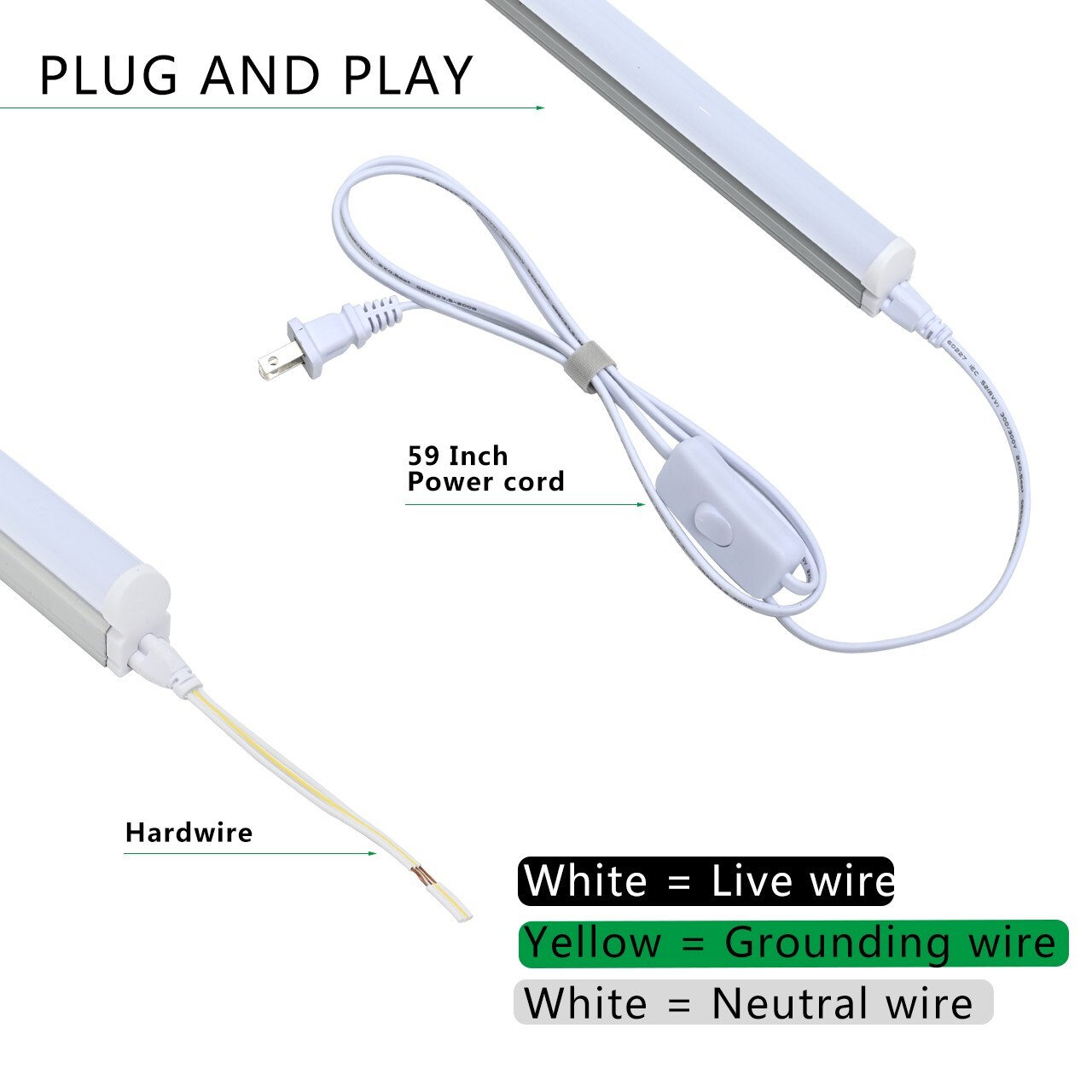 12 Pack LED T5 Integrated Single Fixture 4FT 20W LED Shop Ceiling Under Lights