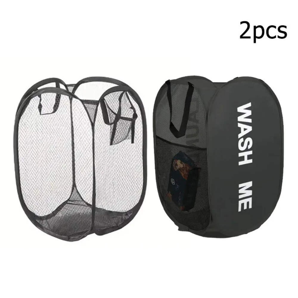 Mesh Pop-up Laundry Basket, Laundry Basket, Foldable Dirty Clothes Storage Baske