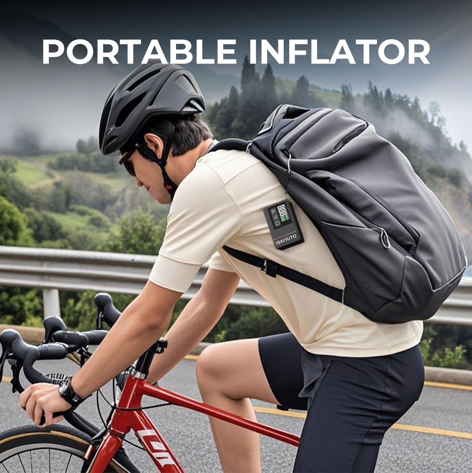 ISAMUTO MINI Portable Bicycle Tire Pump Max 120 PSI Fast Inflation Bike Air Pump