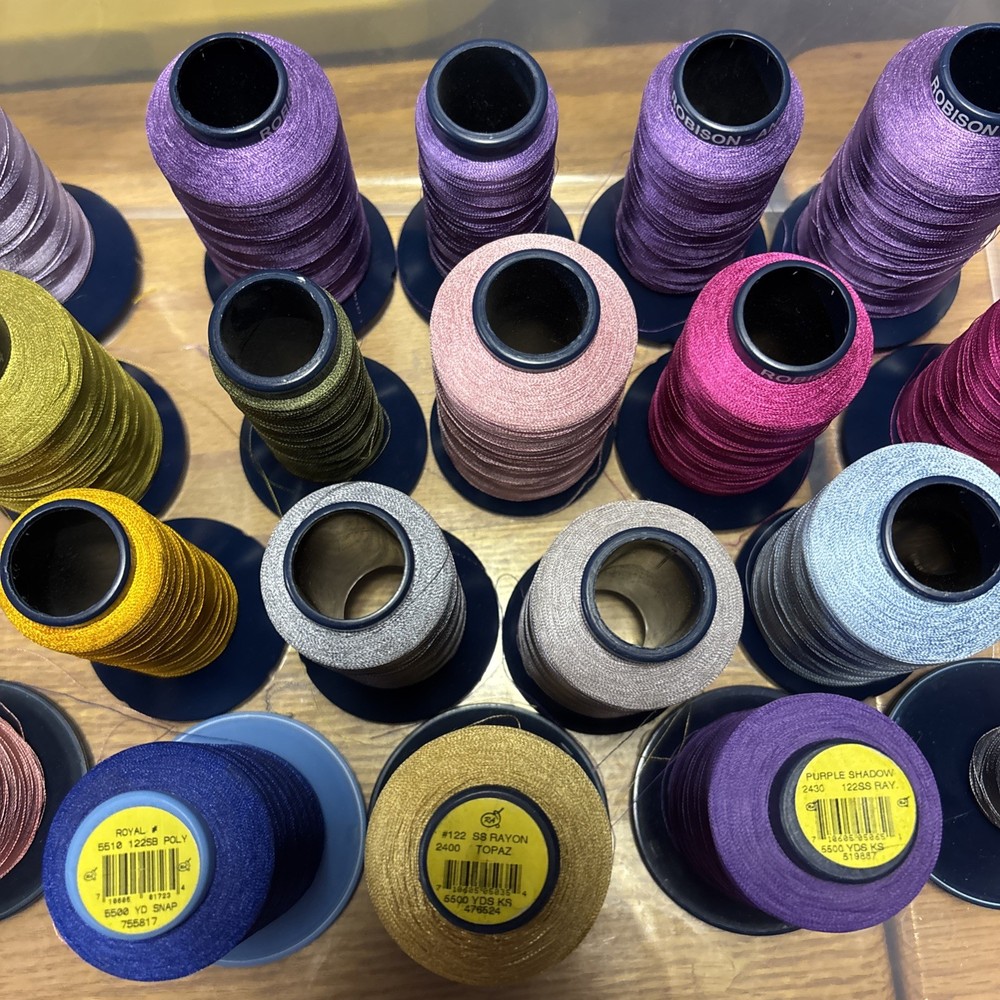 19 Partial Robison-Anton Rayon Embroidery Thread Spools Up To 5500 Yds Each