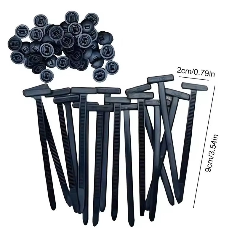 100PCS Nylon Universal Cable Tie Buckle, Upgrade Both-Side Self-Locking Zip Tie