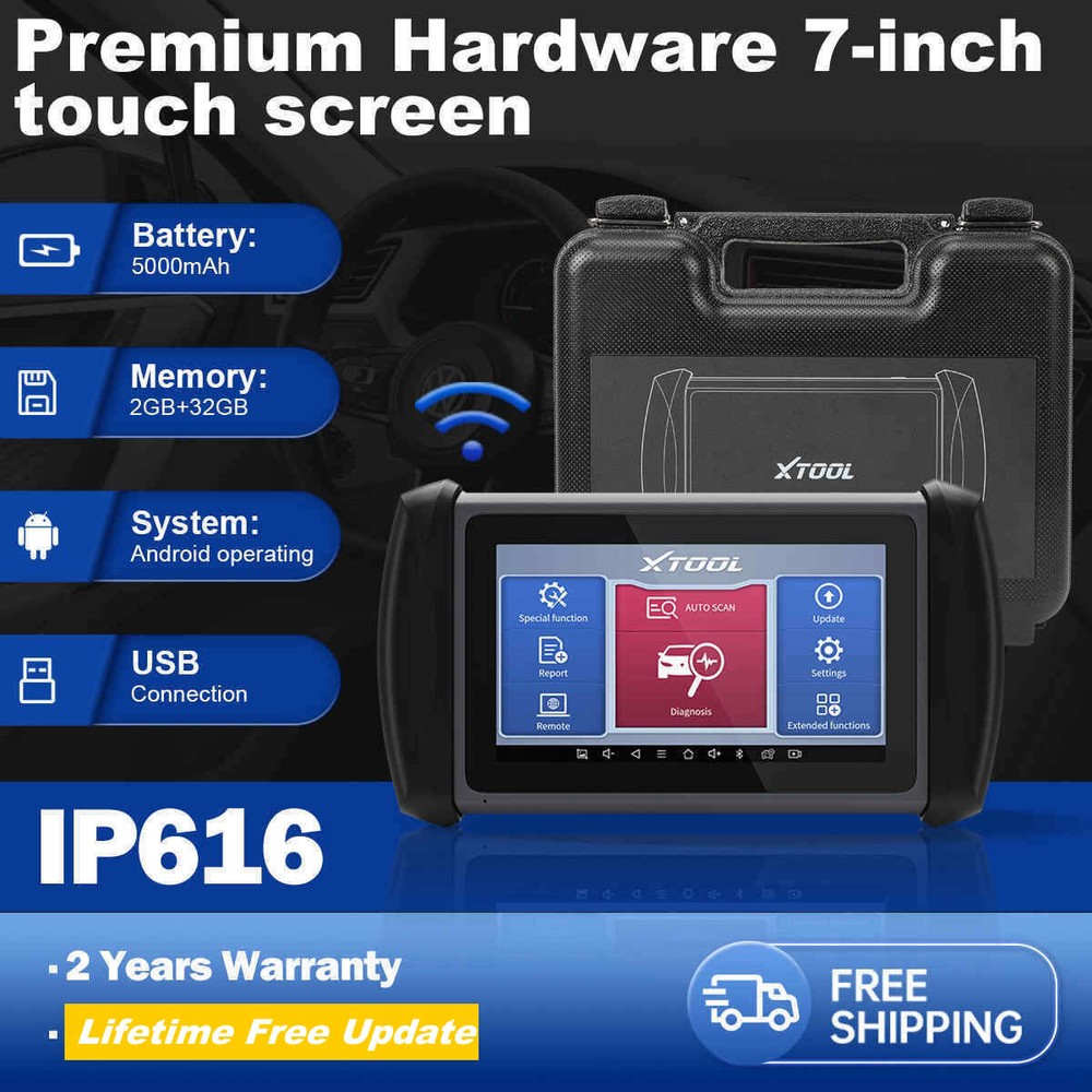 XTOOL Scanner IP616 OBD2 Auto Full Diagnostic K!ey Programmer Coding Tool CANFD