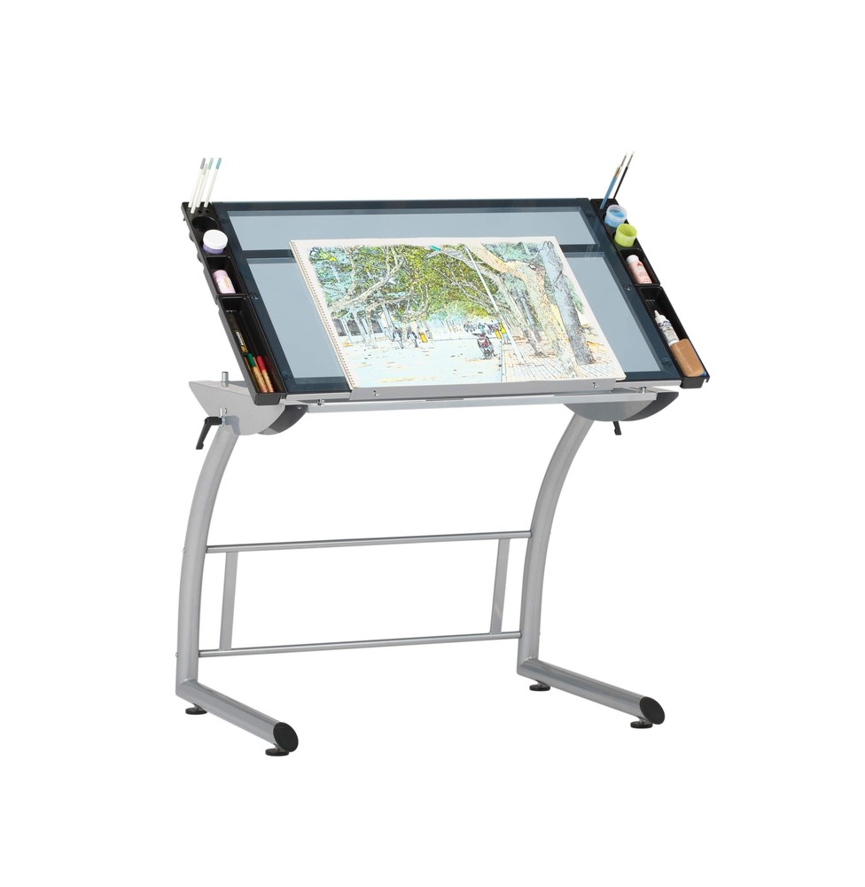 SD STUDIO DESIGNS Triflex Drawing Table, Sit to Stand Up Adjustable Office Ho...
