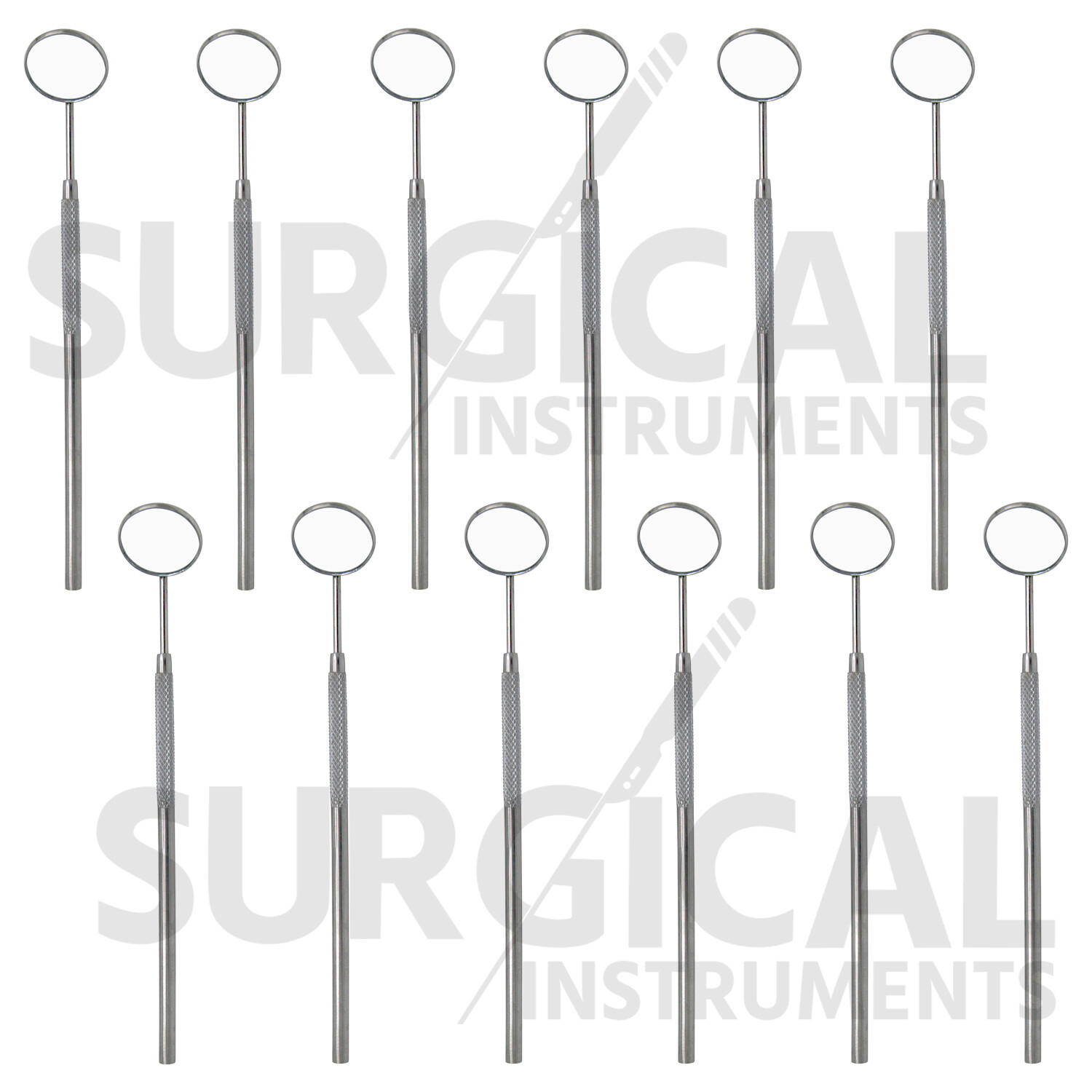 12 pcs Dental Mouth Mirror #5 w/Handle Dental Instrument