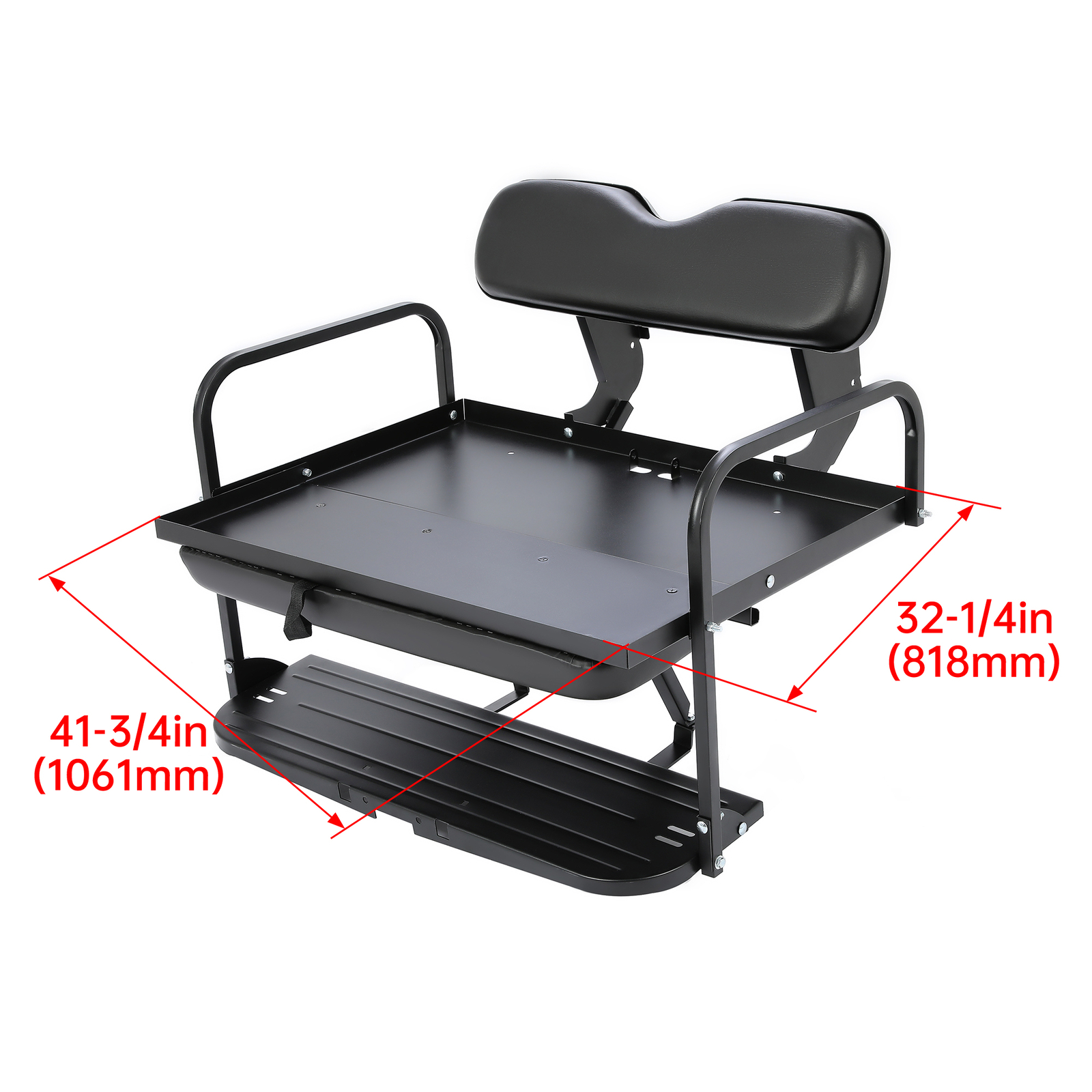 Rear Back Seat Kit For Yamaha G14 G16 G19 G22 Flip Folding Steel Frame Black