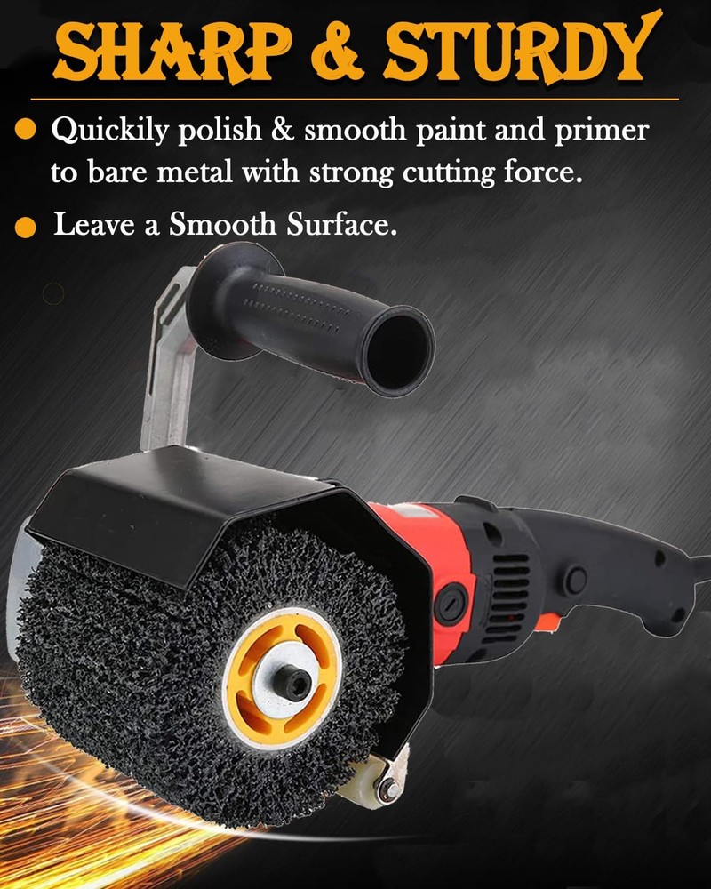 SHITIME 4.5" x 4" Abrasive Drawing Wheel Surface Conditioning Tool, 40 Black