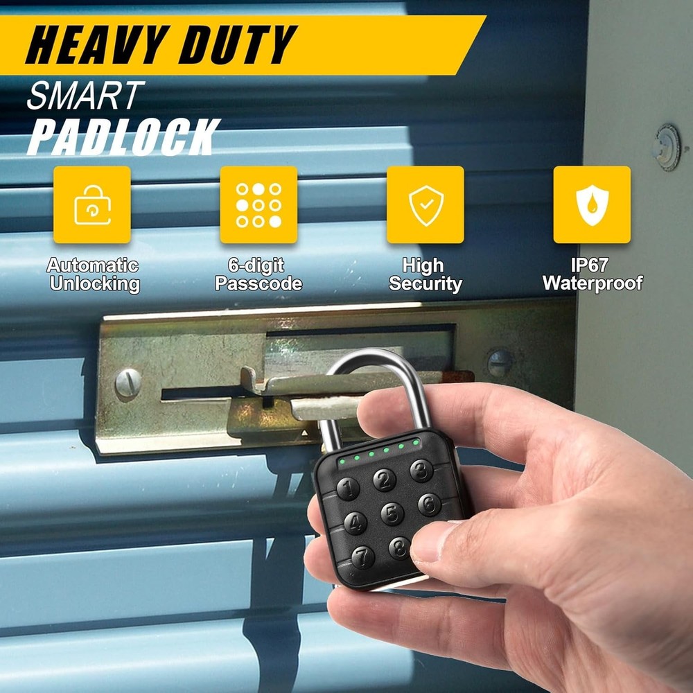 Combination Lock for Locker - 6-Digit Combo Lock Waterproof Smart Padlock
