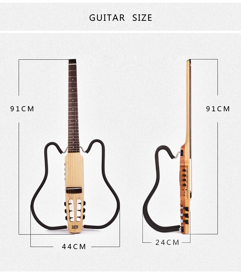 electric classical guitar Silent nylon string travel portable built in effect