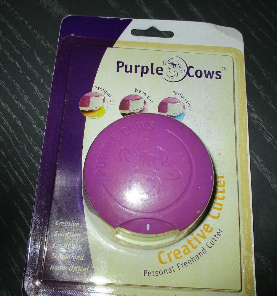 NEW IN PACKAGE, PURPLE COWS CREATIVE CUTTER FREEHAND CUTTER STRAIGHT, WAVE +