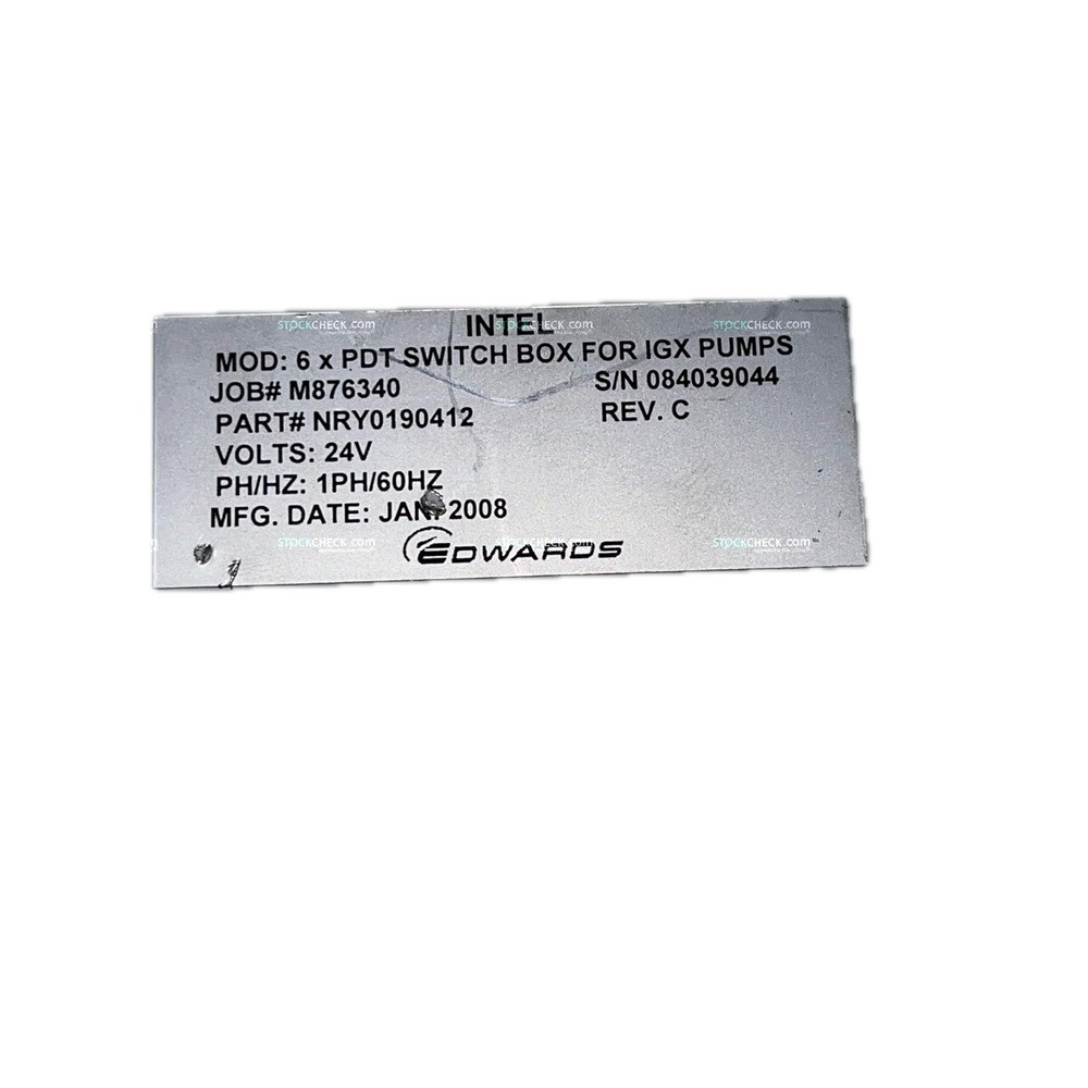 Edwards NRY0190412 IGX Pump 6xPDT Switch Box