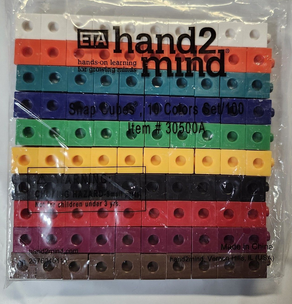 Set 100 Interlocking Snap Cubes ETA hand2mind Math Teacher Manipulatives