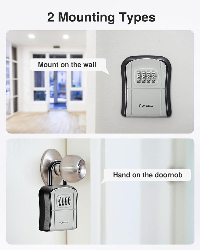 Puroma Key Lock Box Portable Combination 1 Pack