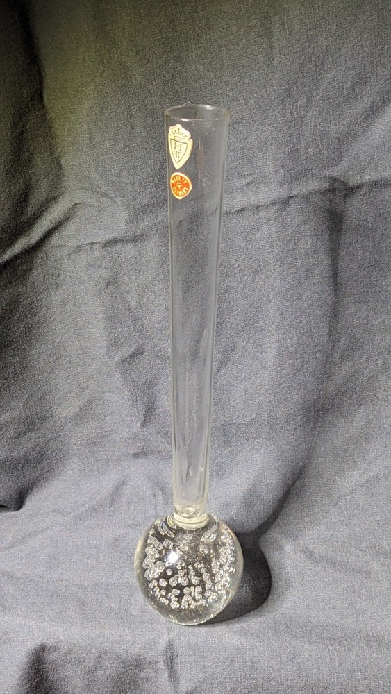 Clear Bud Vase Bubble base From Denmark *755