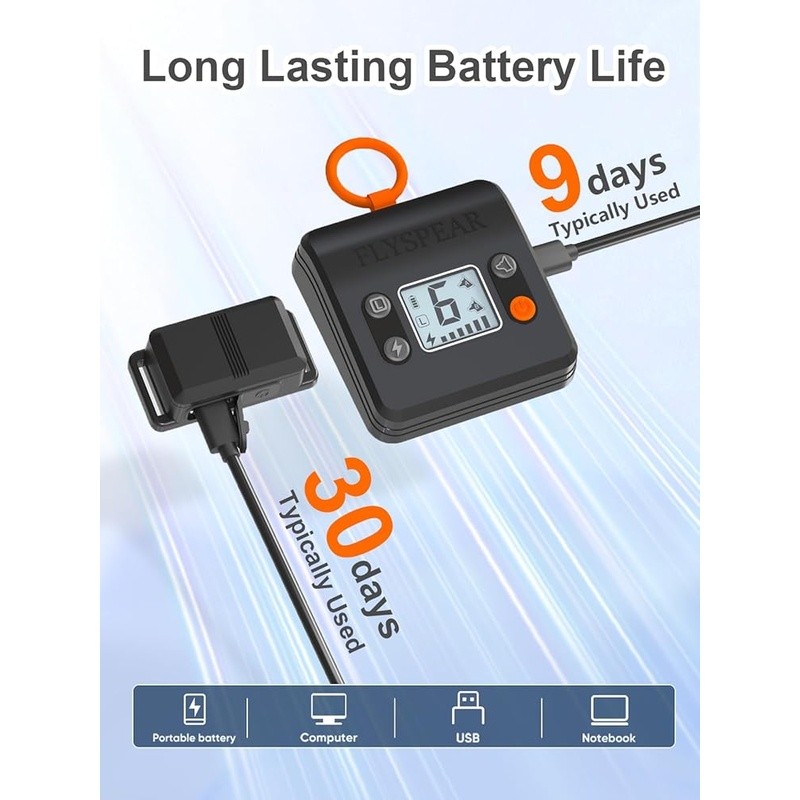 Wireless Pet Barrier Transmitter Adjustable Range Rechargeable Training Device