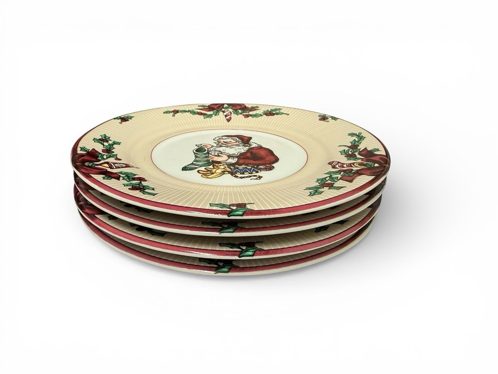 Fitz & Floyd Santa’s List 20pc Christmas Dinnerware Set – Plates & Cups