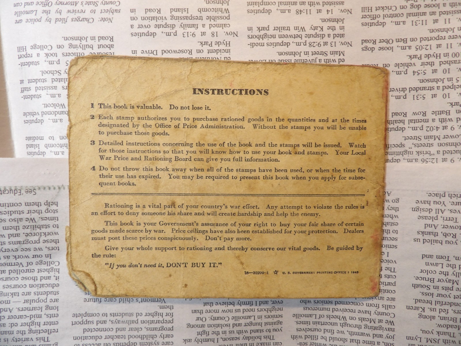 War Ration Book No. 3