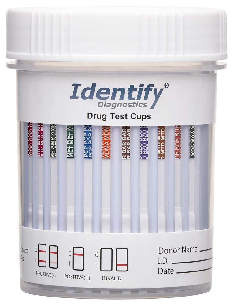 5 Pack Identify Diagnostics 12 Panel Drug Test Cup with BUP - Testing Instant...