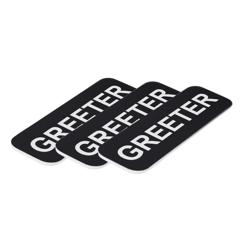 Greeter 1 x 3" Name Tag, (3 Pack)