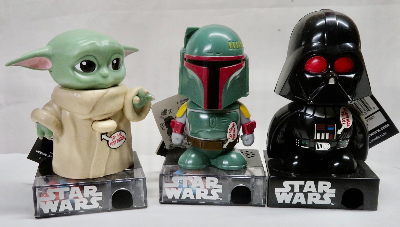 ✨STAR WARS~Darth Vader & Boba Fett & Yoda ~Talking Candy Dispensers w/ Sound