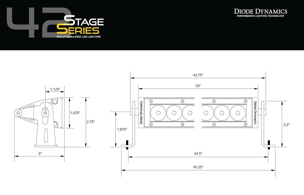 Diode Dynamics Dd5034 Ss42 White Combo Light Bar