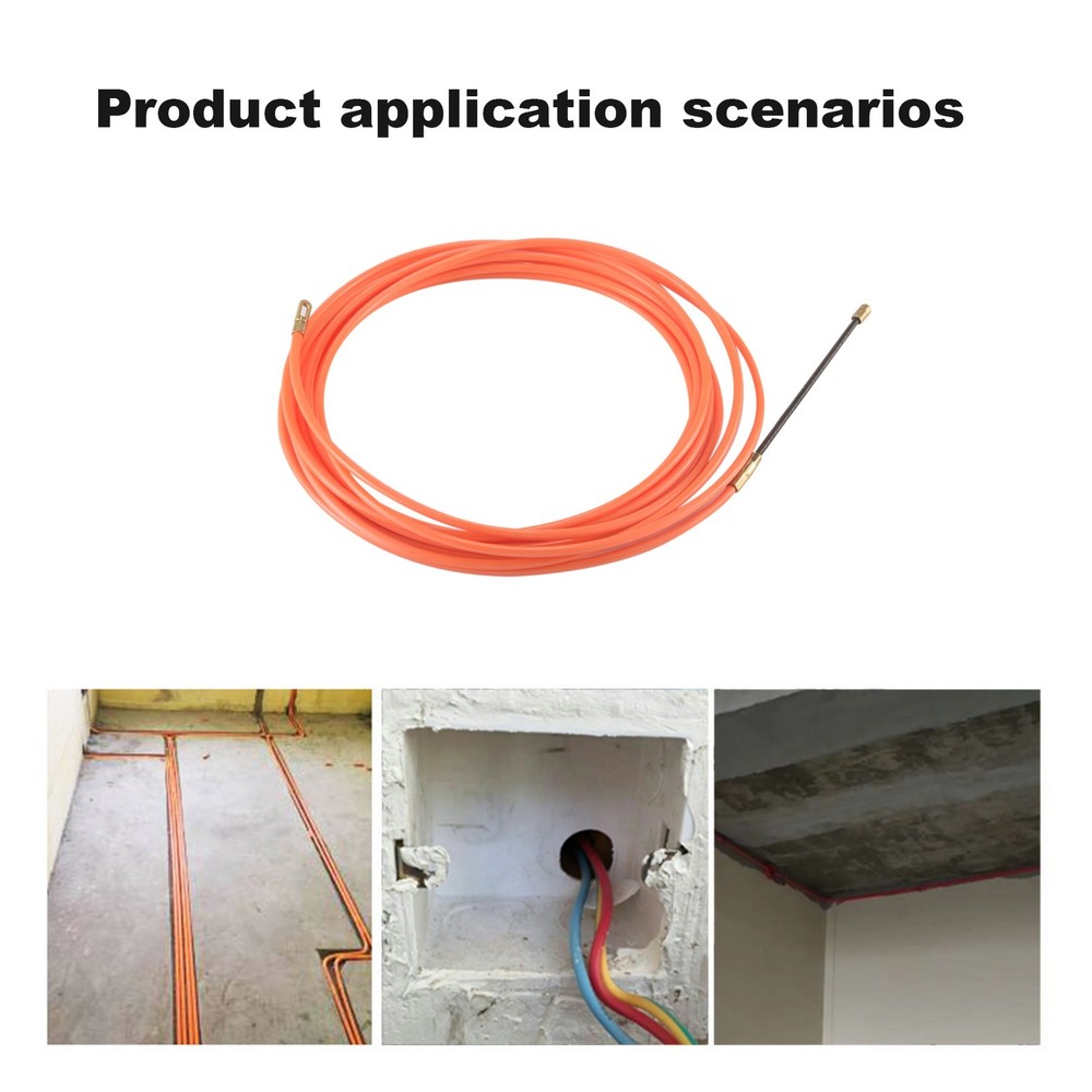 4Mm 5 Meter Orange Guide Device Nylon Electric Cable Push Pullers Duct7908