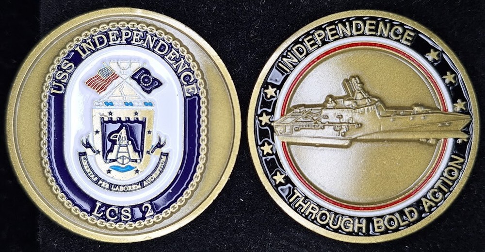 LCS-2 USS INDEPENDENCE - Through Bold Action - Navy Challenge Coin