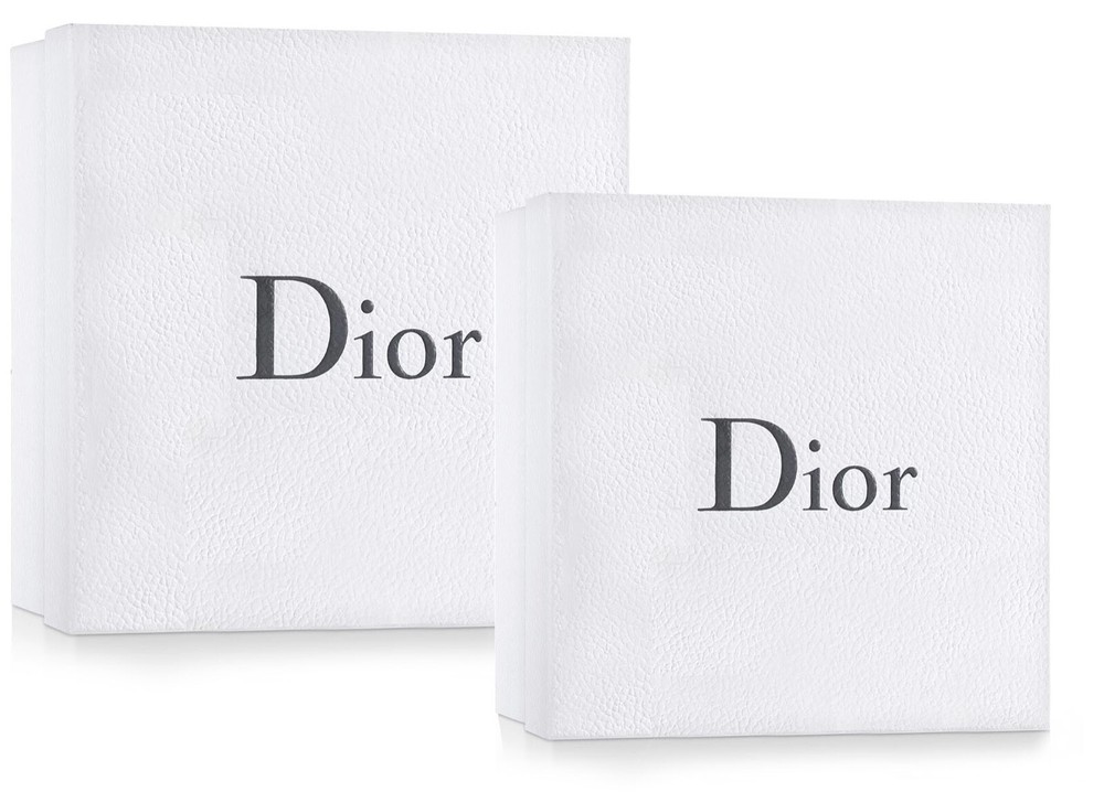 DIOR gray logo white textured square Gift nesting Box Empty storage set lot x 2