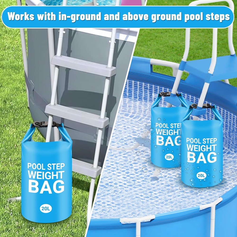 2 Pack Universal Pool Step Weights 40L 500D PVC Pool Ladder Weights for Above...