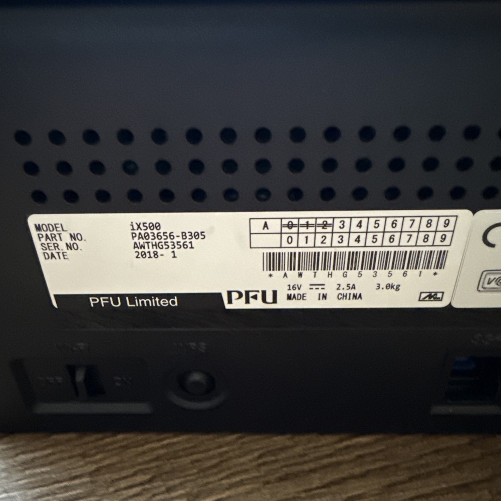 Fujitsu ScanSnap ix500 Wireless Document & Image Scanner with Power Supply