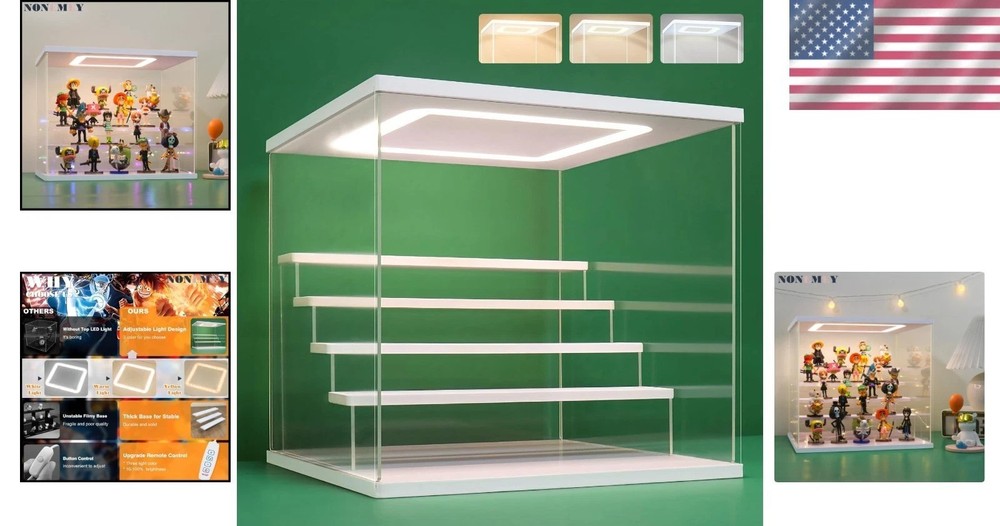 Dustproof Acrylic Showcase Organizer - LED Light 5Tier