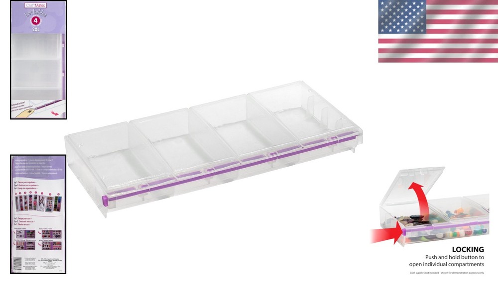Bead Organizer with 4 Locking Compartments - Perfect for Crafts & DIY
