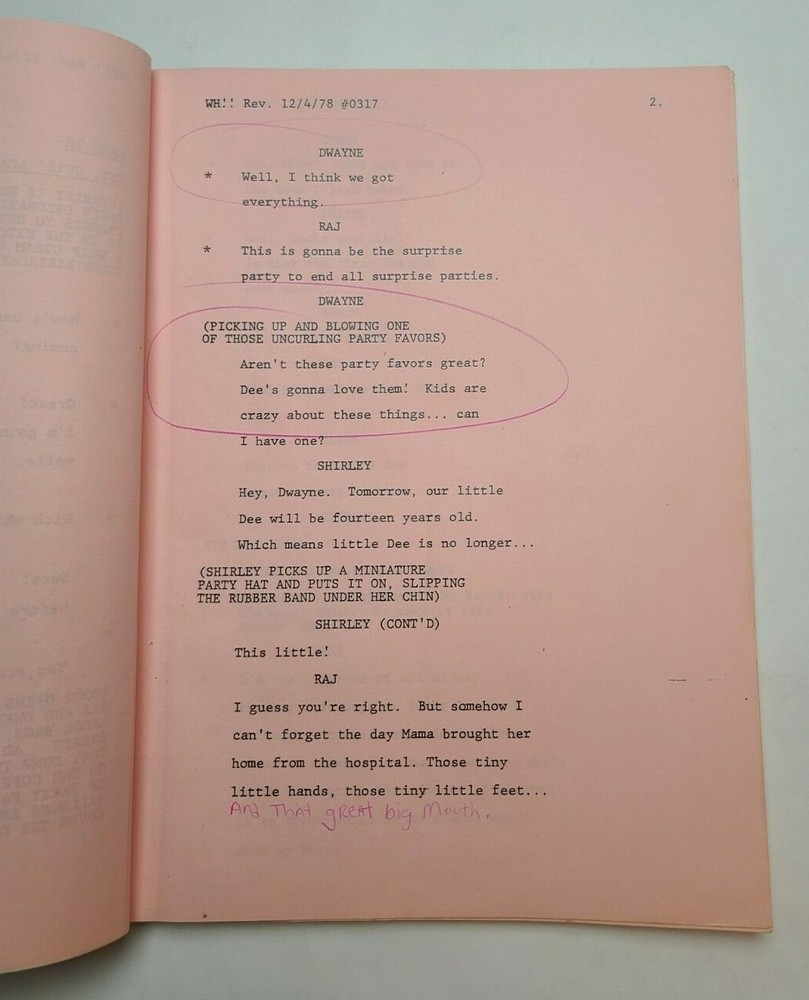 WHAT'S HAPPENING!! / 1978 TV Script, Danielle Spencer "A Present for Dee"