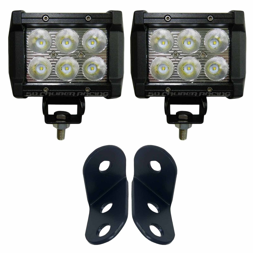 3" LED Pod Lights & Bolt-On Mounting Bracket Combo Polaris General
