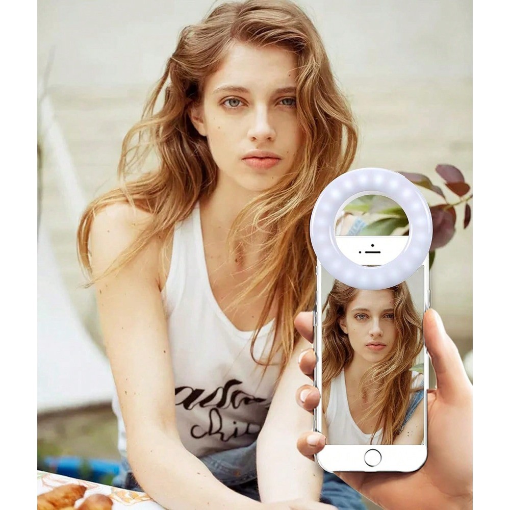 Portable 40 LEDs Selfie Ring Light With USB Charging 3 Lighting Modes for iPhone