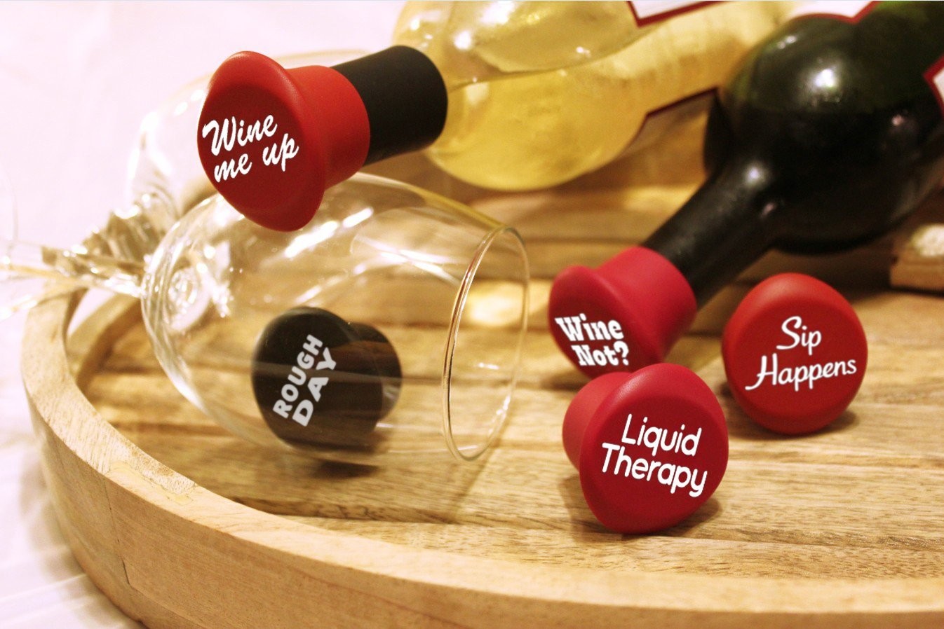 Funny Silicone Wine Stopper Set – Standard, Stoppers - 5pcs set