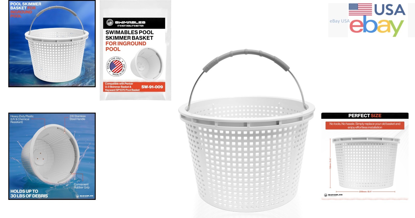 Replacement Pool Skimmer Basket with Heavy-Duty Design for Debris Removal