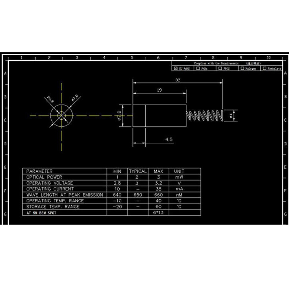 5mW Industrial Laser Module Positioning Sight 650nm Red Light Dot Module Laser
