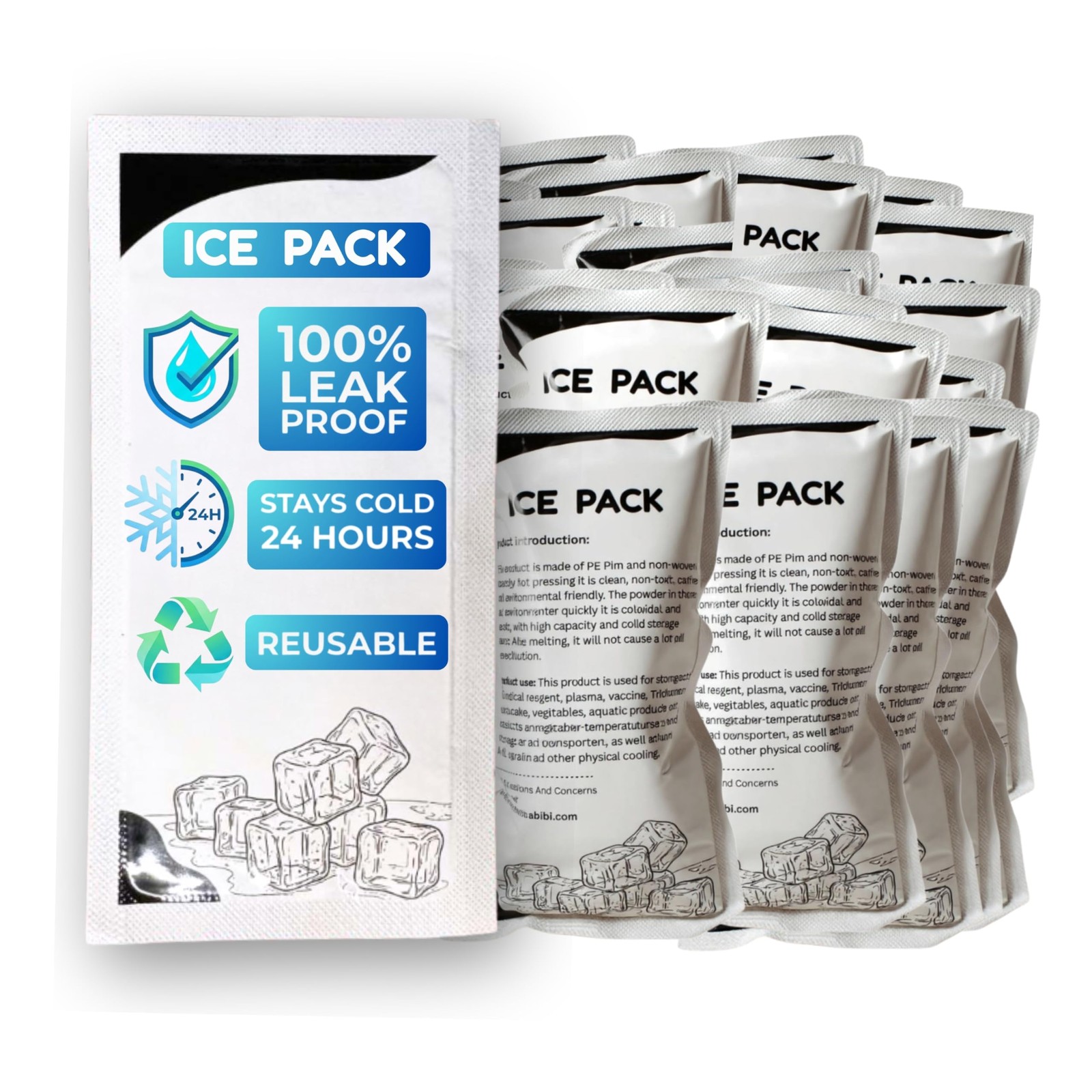 24+ Hour Dry Ice Packs for Shipping 50 Pack – Hielo Seco – Long Lasting Ice P...