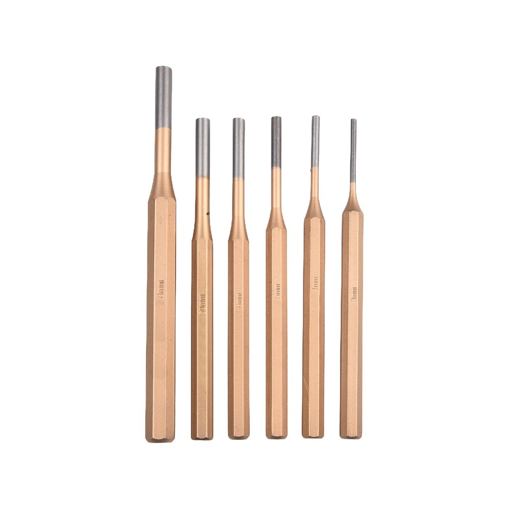 Heavy Duty Cylindrical Chisel Round Head Center Punch Chisel Pack 6pcs