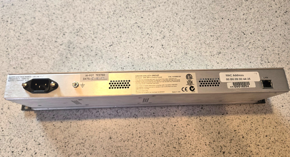Grass Valley ENCORE BPS Control Panel PN: 610090100 ENC-BPS