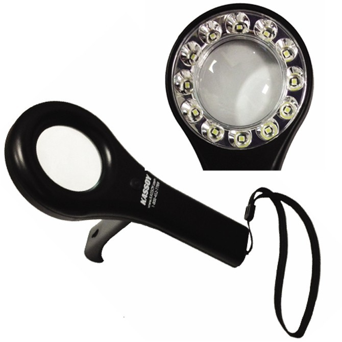 Kassoy 2x Hand Held Magnifier with LED Light