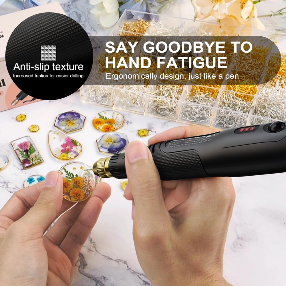 Cordless Resin Drill: 3-Speed Adjustment Rechargeable