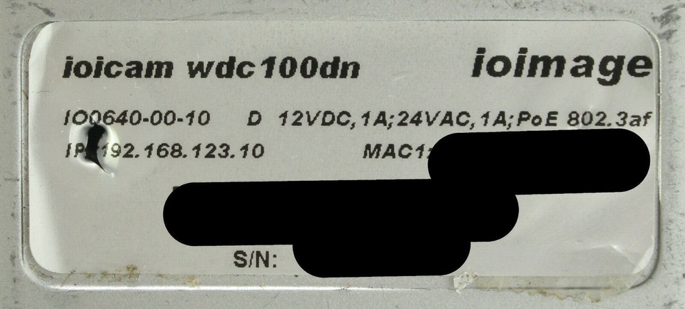 Ioimage ioicam WDC100DN - Wide Dynamic Range IP Camera -Body Only