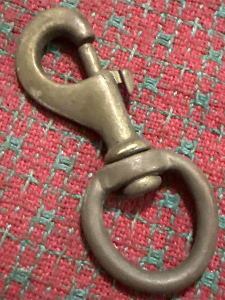Vintage Solid Brass Swivel Snap Hook Antique Brass