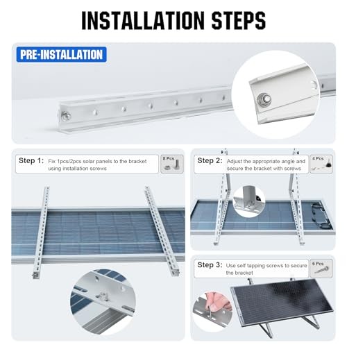 Upgraded 45in Solar Panel Mount Brackets, with Foldable Tilt 45in (1-Pack)