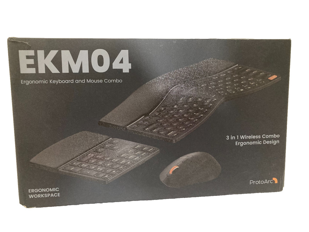 ProtoArc Ergonomic Wireless Keyboard & Mouse Combo, Split Design, EkM04