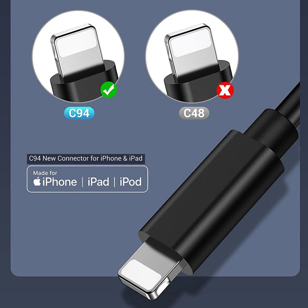 2 Pack USB-C to IPhone Cable Fast Charge Type C Charging Cord Rapid Sync Charger