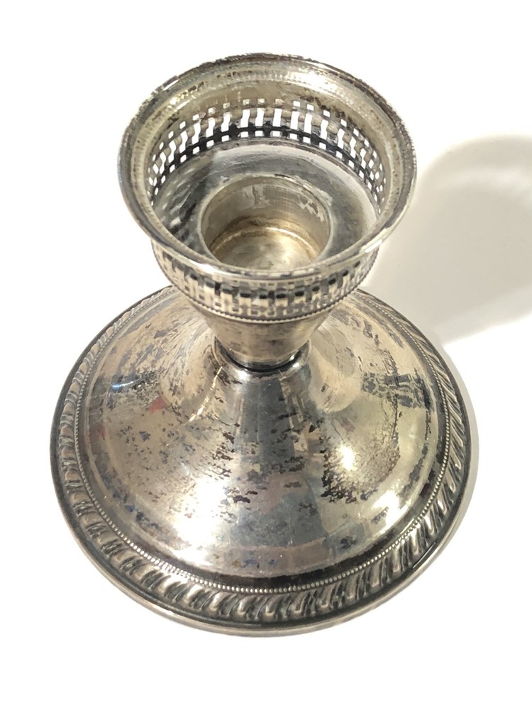 Vintage 3.5” Raimond Sterling Silver Weighted Candle Holders 408 grams NICE